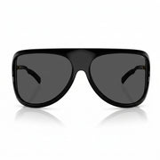 Miu Miu MU A01S Unisex Aviator Shield Shiny Black / Dark Grey Sunglasses 
