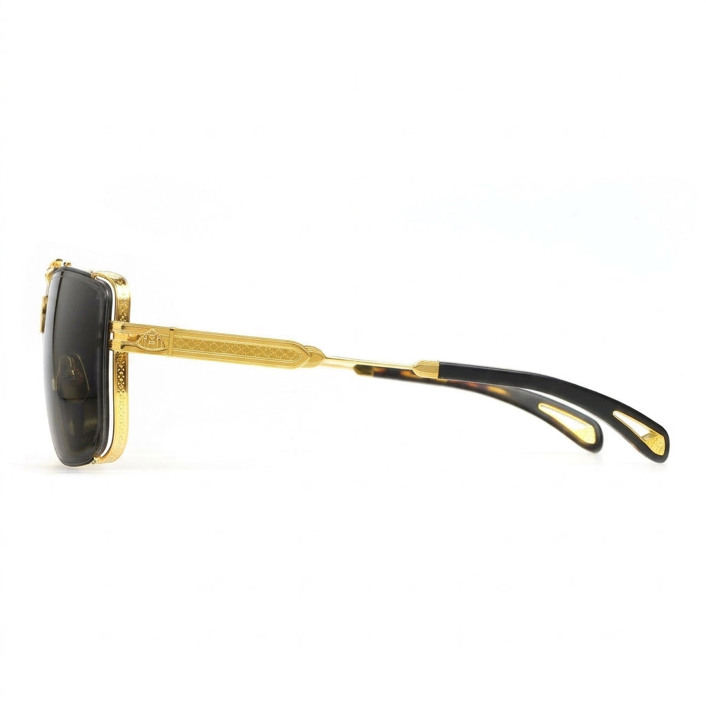 Maybach THE DAWN I Unisex 24K Champagne Gold & Black Luxury Sunglasses