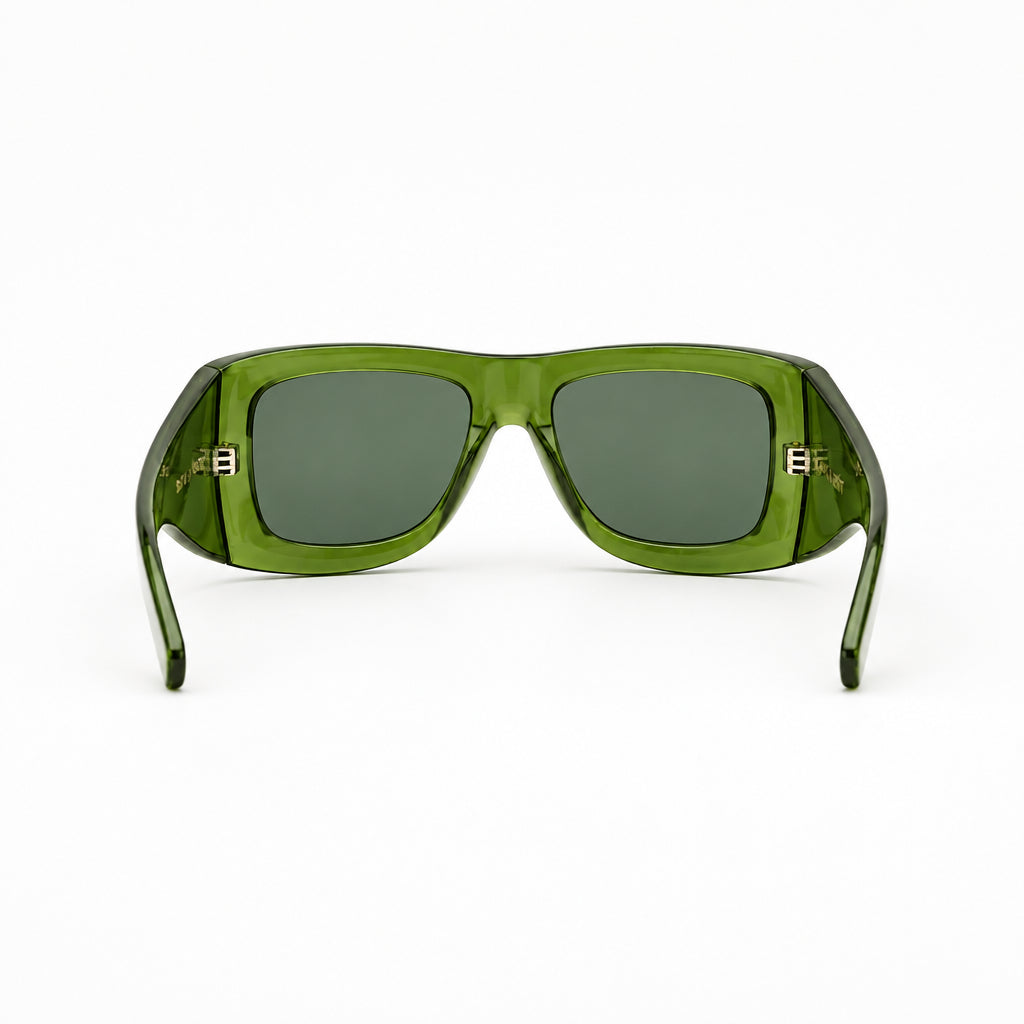 Saint Laurent Women SL 902 Howl Oversized Pillowed Transparent Green Sunglasses