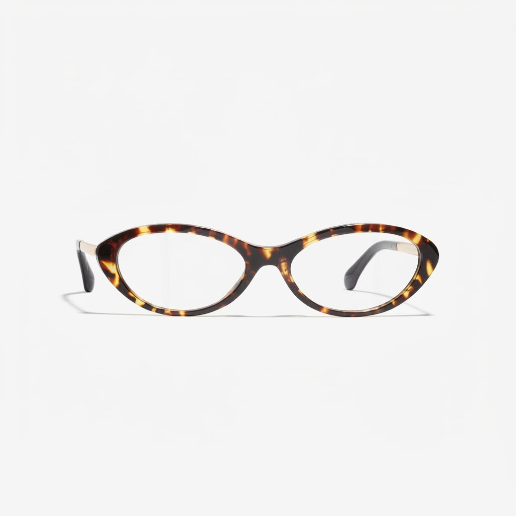 Chanel Women Oval Dark Tortoise Eyeglasses