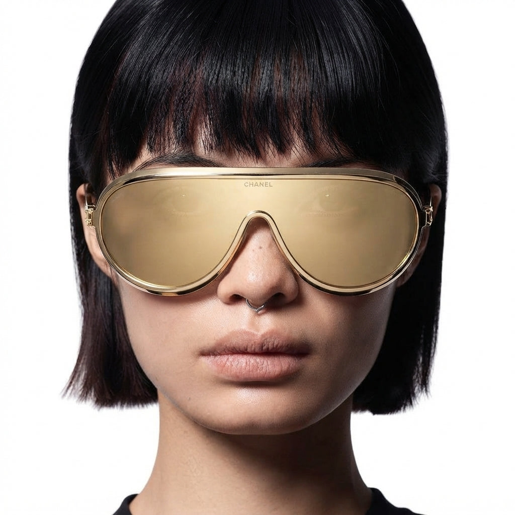 Chanel Women Shield Brown Sunglasses