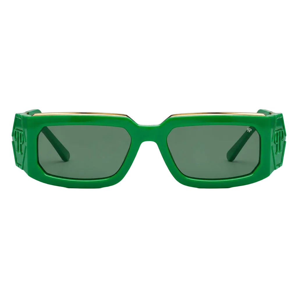 Philipp Plein SPP119M Unisex Green Square Sunglasses