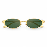 Cartier Panthère de C Women Oval Gold & Green Mirrored Lenses Sunglasses