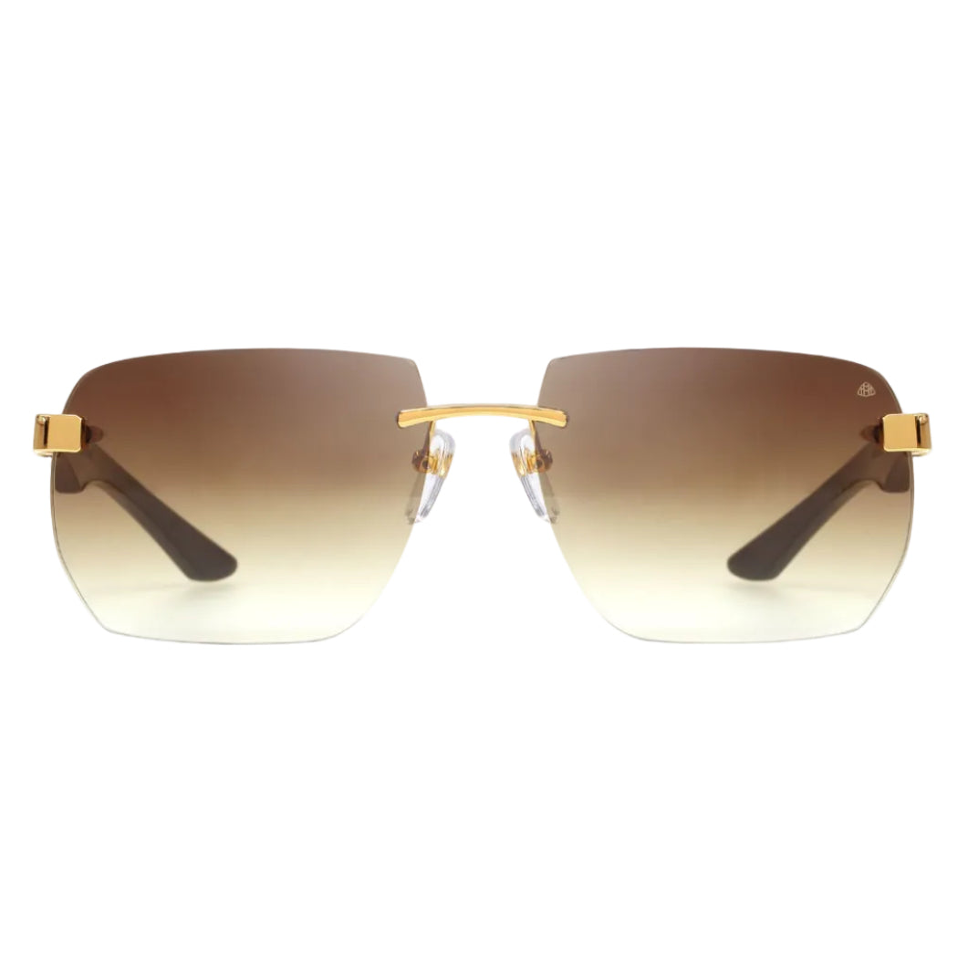 Maybach The Artist Sun I Men / Unisex Platinum Titanium / Burgundy Maple Wood Sunglasses 