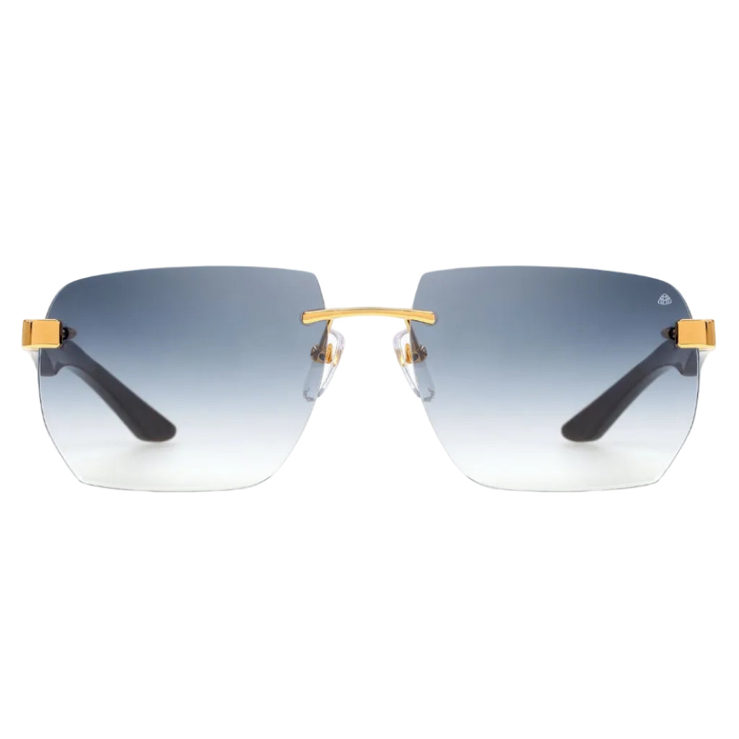 Maybach The Artist Sun I Men / Unisex 24K Gold Titanium / Light Blue Gradient Sunglasses 