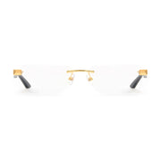 MAYBACH The Artist III Unisex Luxury 24K Gold / White Marbled Buffalo Horn Eyeglasses 