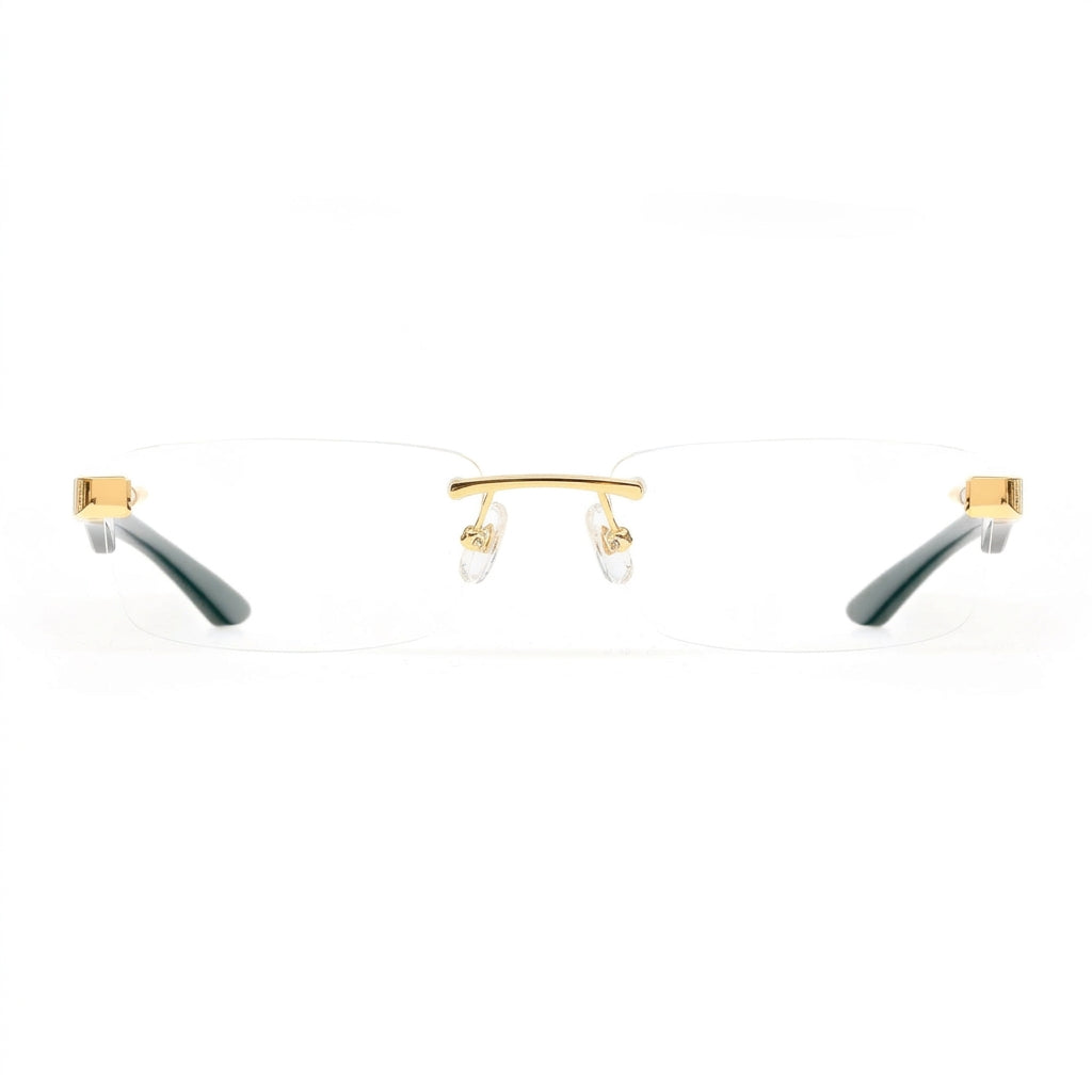 MAYBACH The Artist III Unisex Luxury 24K Gold / Emerald Green Buffalo Horn Eyeglasses