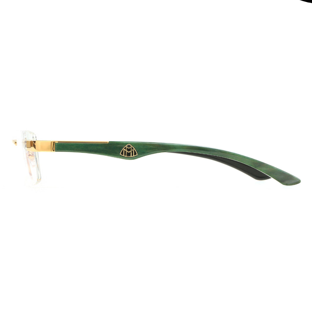 MAYBACH The Artist III Unisex Luxury 24K Gold / Emerald Green Buffalo Horn Eyeglasses