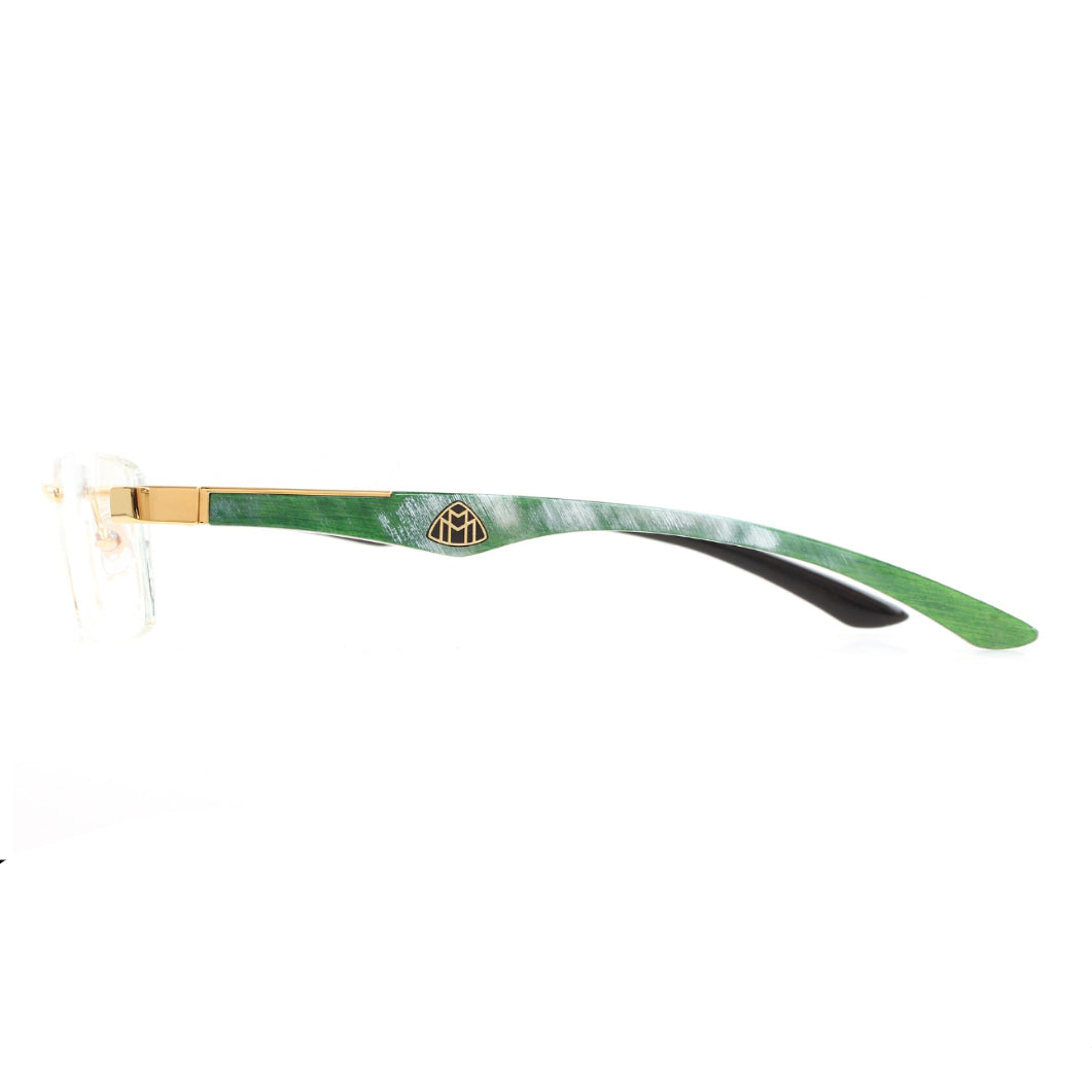 MAYBACH The Artist III Unisex Luxury 24K Gold / Emerald Buffalo Horn Eyeglasses
