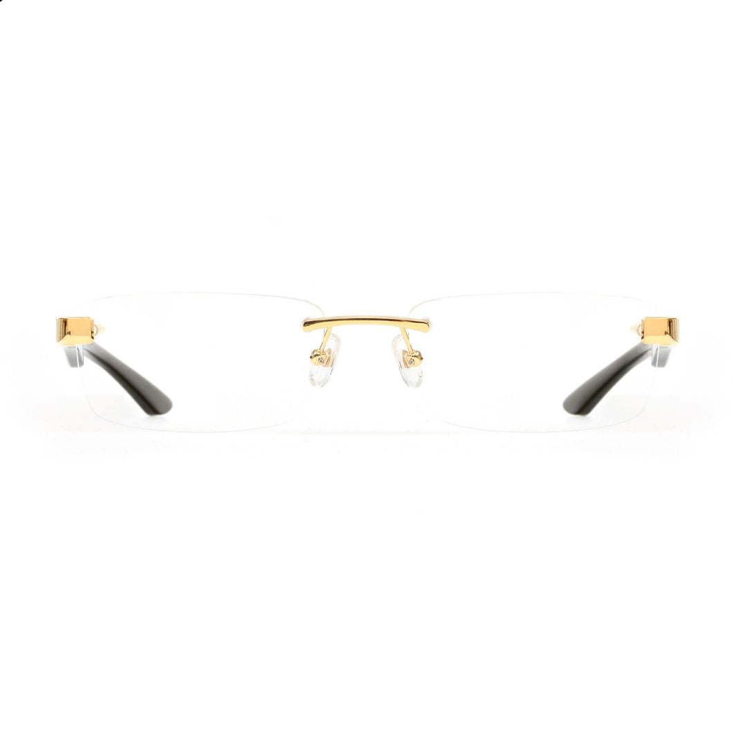 MAYBACH The Artist III Unisex Luxury 24K Gold / Dark Amber Buffalo Horn Eyeglasses 