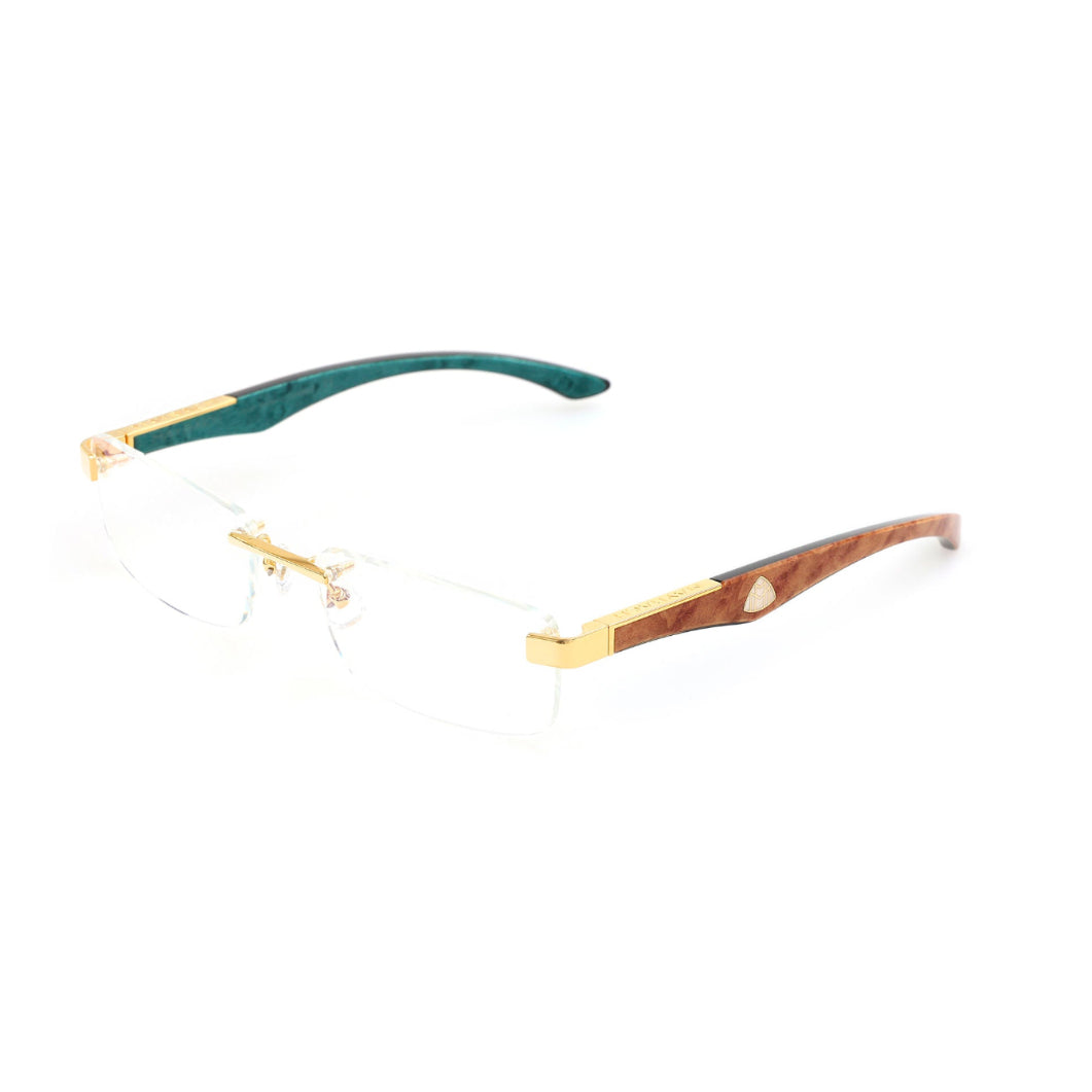 MAYBACH The Artist III Unisex Luxury 24K Gold / Vavona Burr Eyeglasses