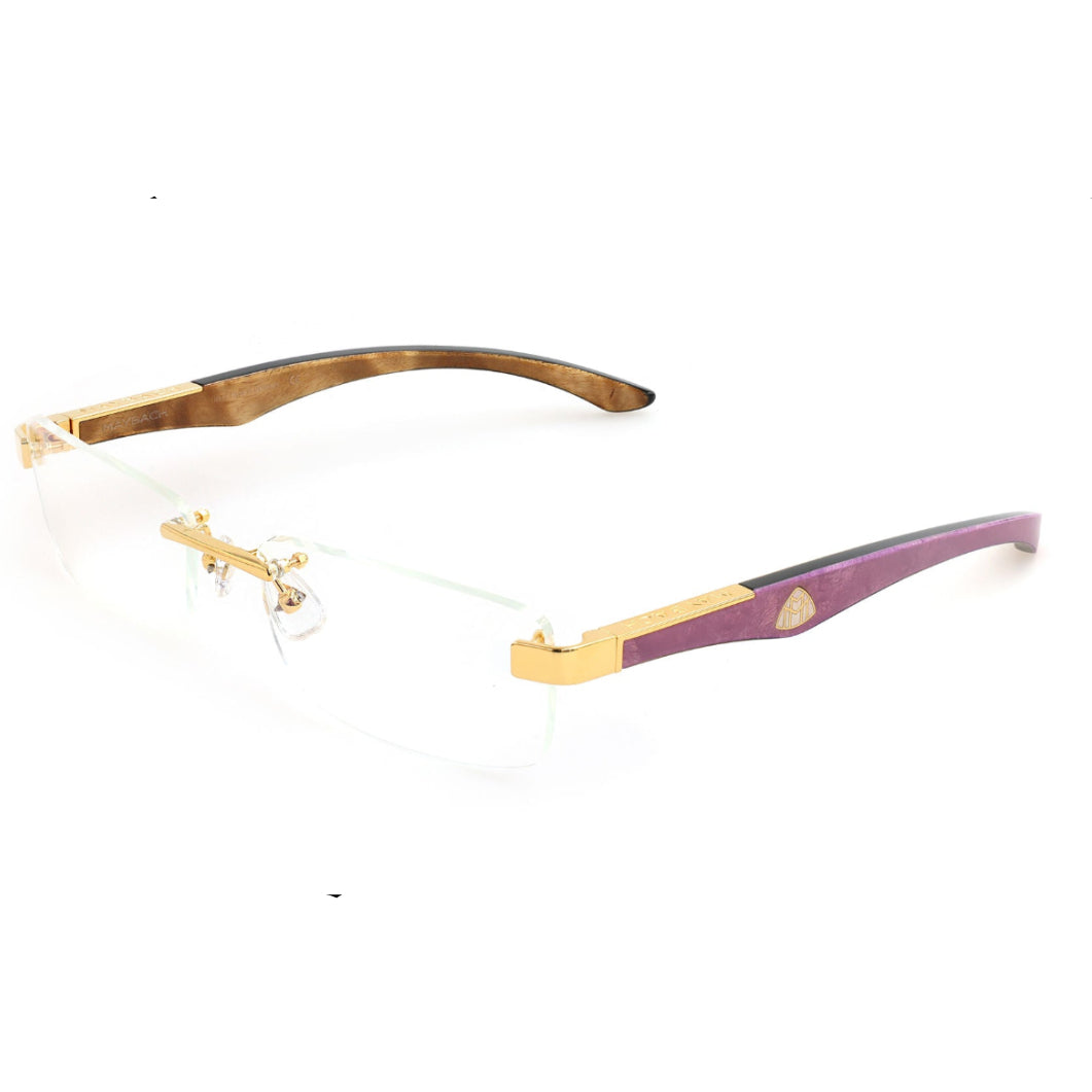 MAYBACH The Artist III Unisex Luxury 24K Gold / Dusty Lavender Madrone Eyeglasses