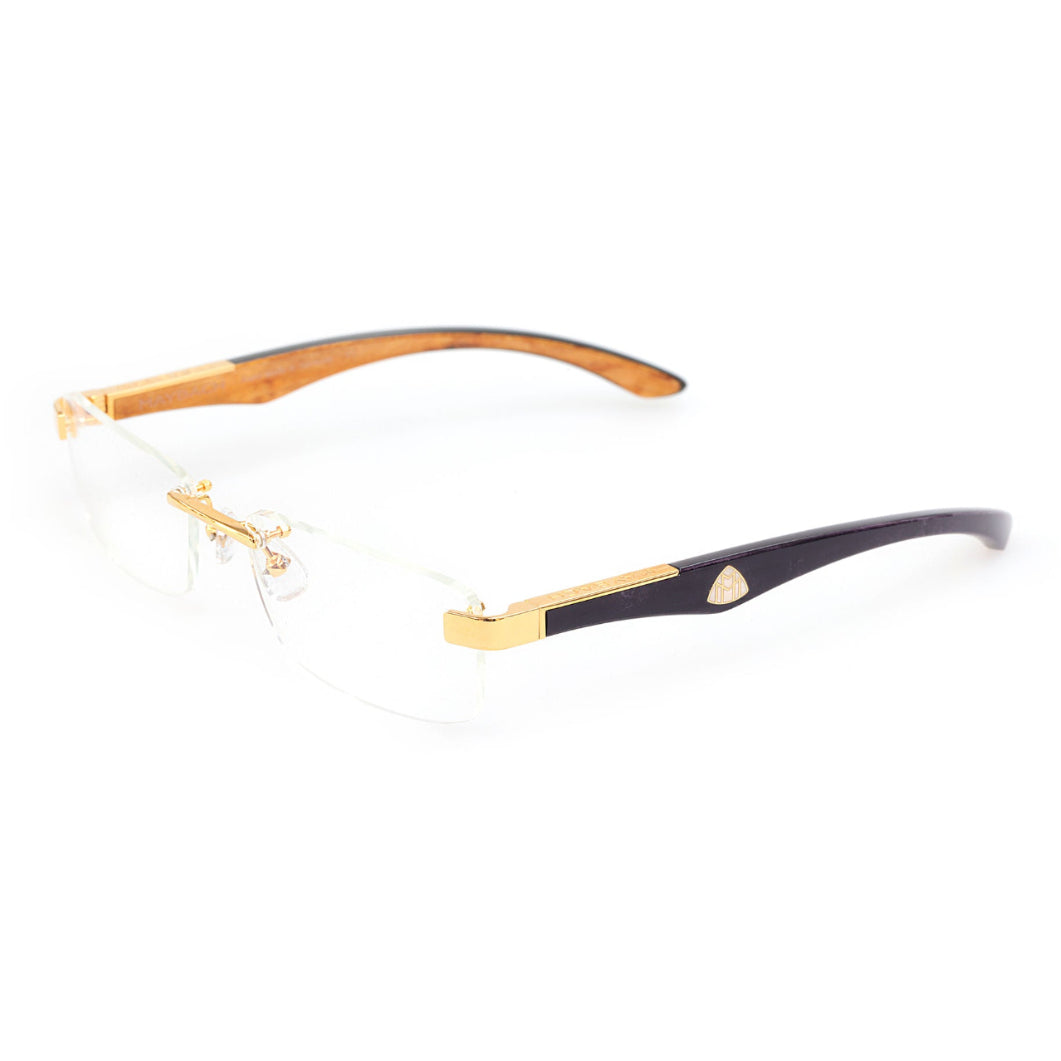 MAYBACH The Artist III Unisex Luxury 24K Gold / Dark Purple Madrone Eyeglasses