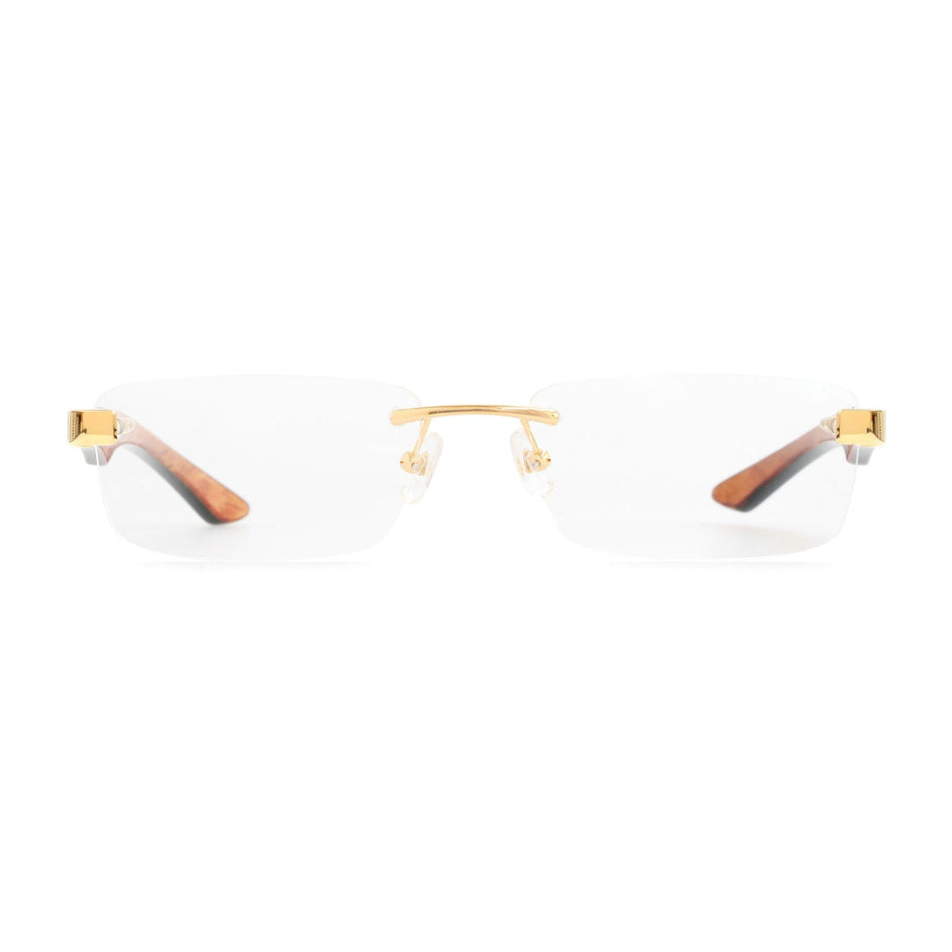 MAYBACH The Artist III Unisex Luxury 24K Gold / Dark Purple Madrone Eyeglasses 