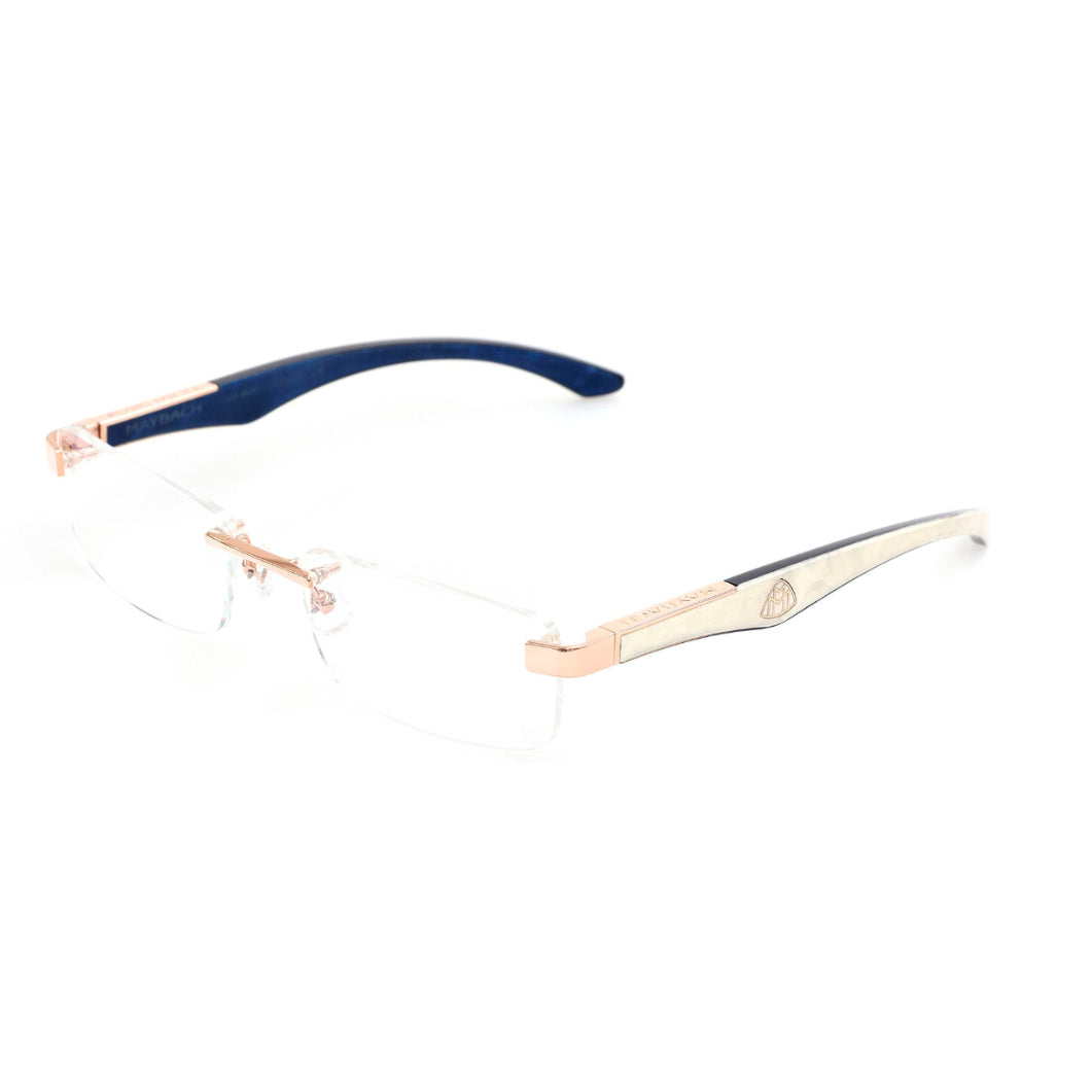 MAYBACH The Artist III Unisex Luxury 18K Rose Gold / White Burr Eyeglasses