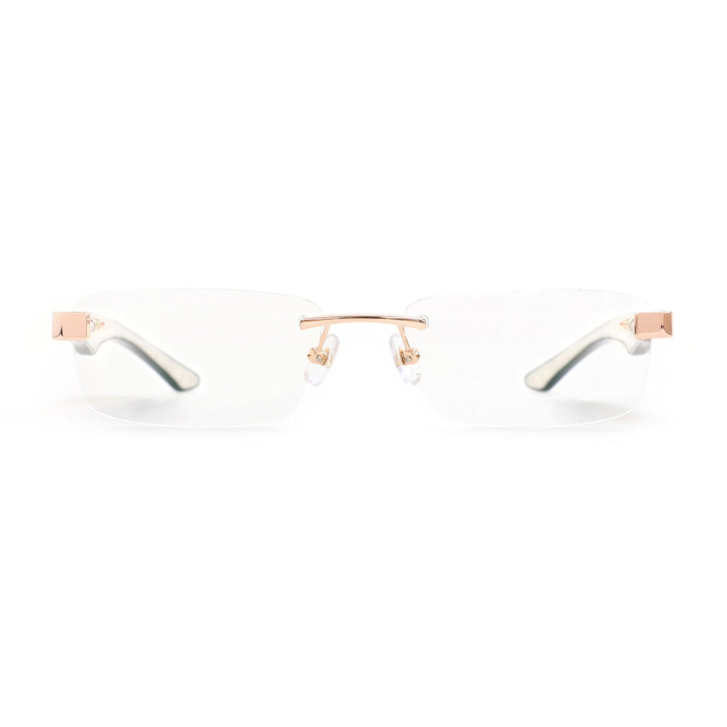 MAYBACH The Artist III Unisex Luxury 18K Rose Gold / Deep Teal Ocean Madrone Eyeglasses 