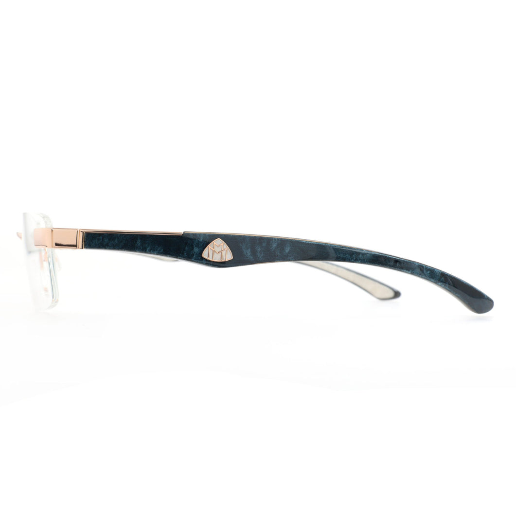 MAYBACH The Artist III Unisex Luxury 18K Rose Gold / Deep Teal Ocean Madrone Eyeglasses