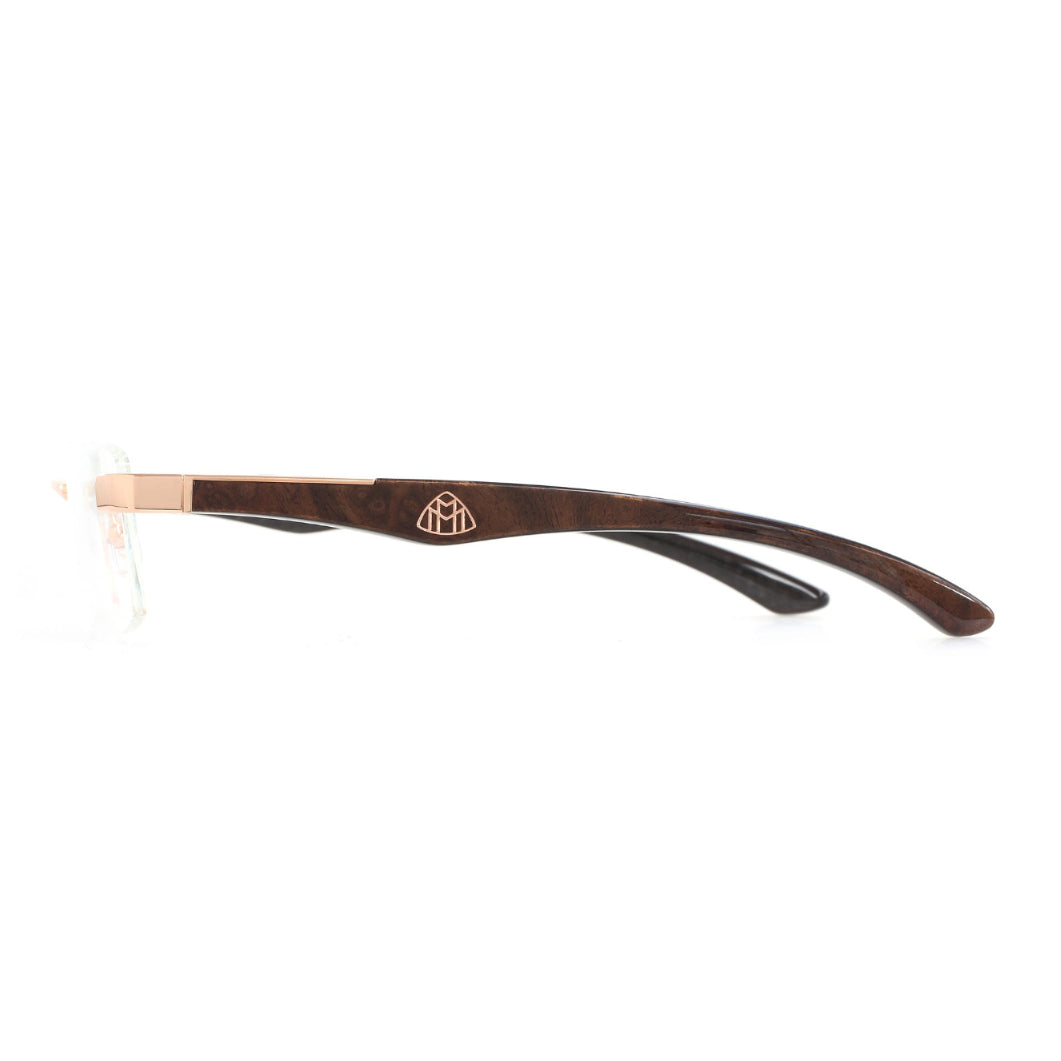 MAYBACH The Artist III Unisex Luxury 18K Rose Gold / Walnut Burr Eyeglasses