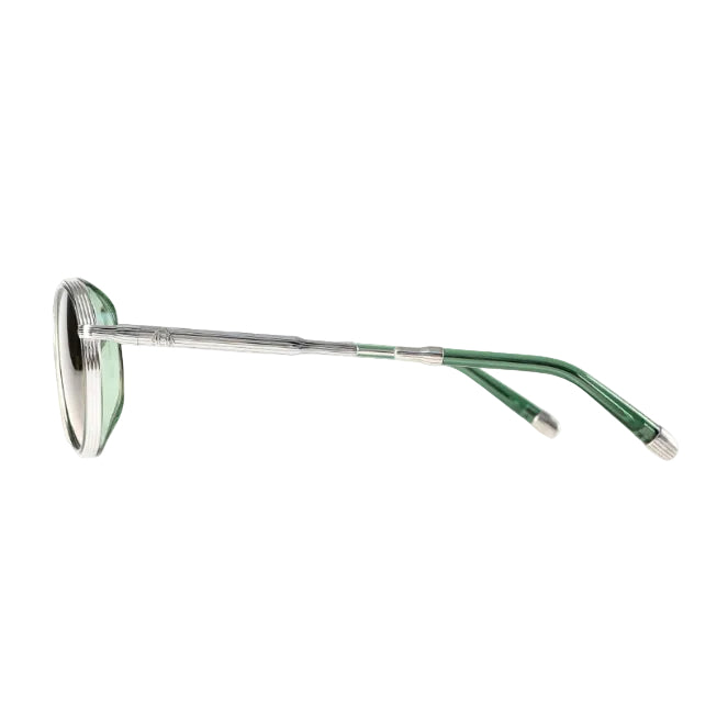 MAYBACH The Boulevard II Luxury Palladium / Moss Green Transparent Sunglasses