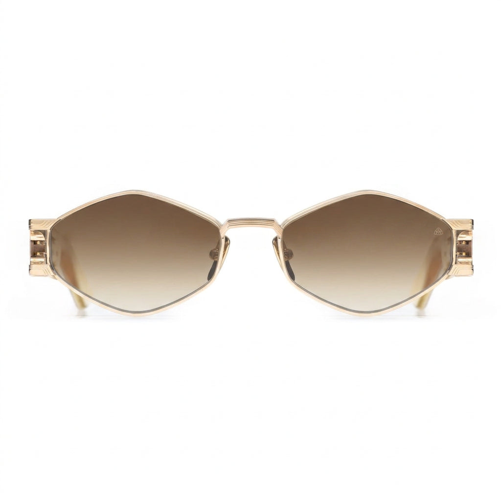 Maybach The Driver II (DRI-02) Men 22K Mellow Gold / Burgundy Buffalo Horn Sunglasses 