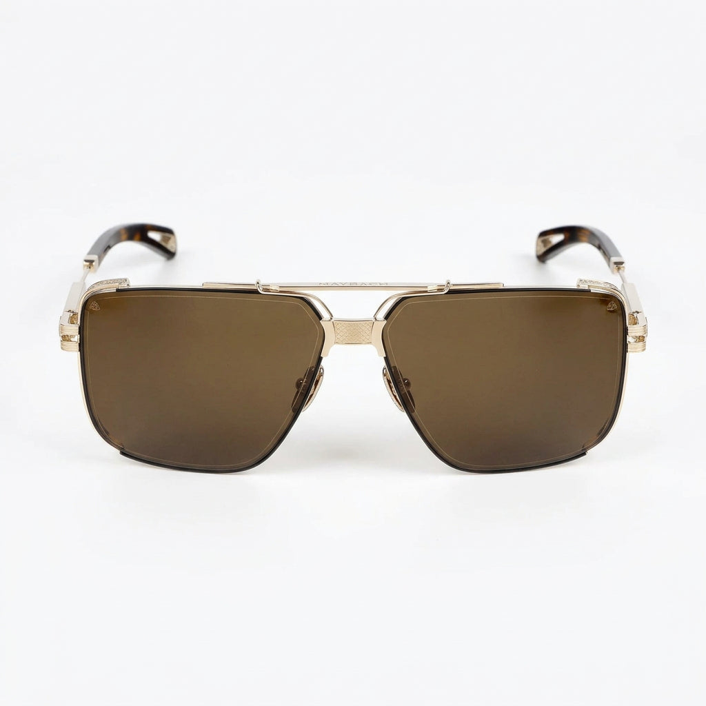 Maybach THE DAWN I Unisex Champagne Gold & Black Luxury Sunglasses