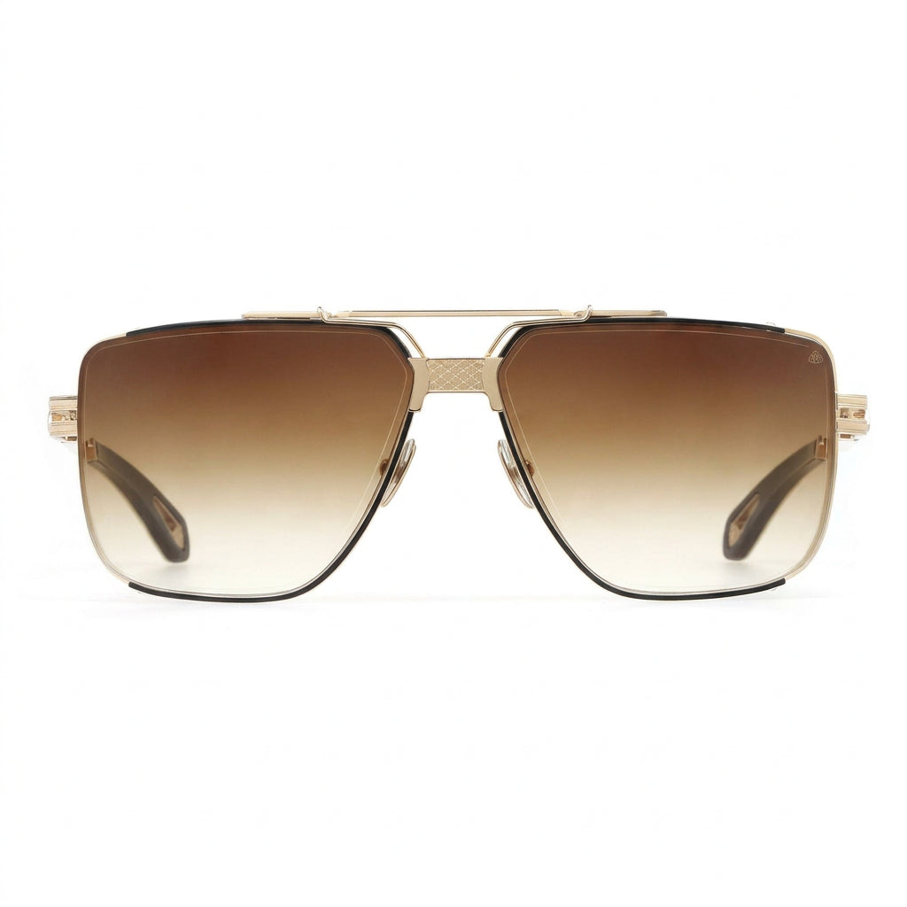 Maybach THE DAWN I Unisex Champagne Gold & Black Luxury Sunglasses