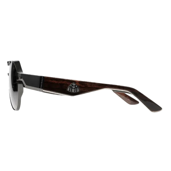 Maybach THE KING III Unisex Luxury Black Satin / Dark Grey Sunglasses