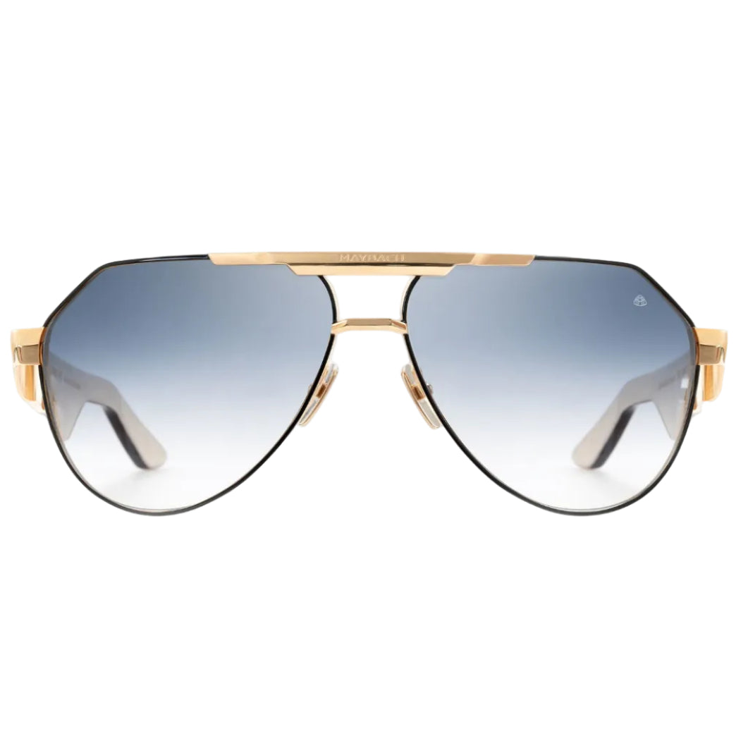 Maybach THE KING III Unisex Luxury 22K Gold / Light Blue Gradient Sunglasses