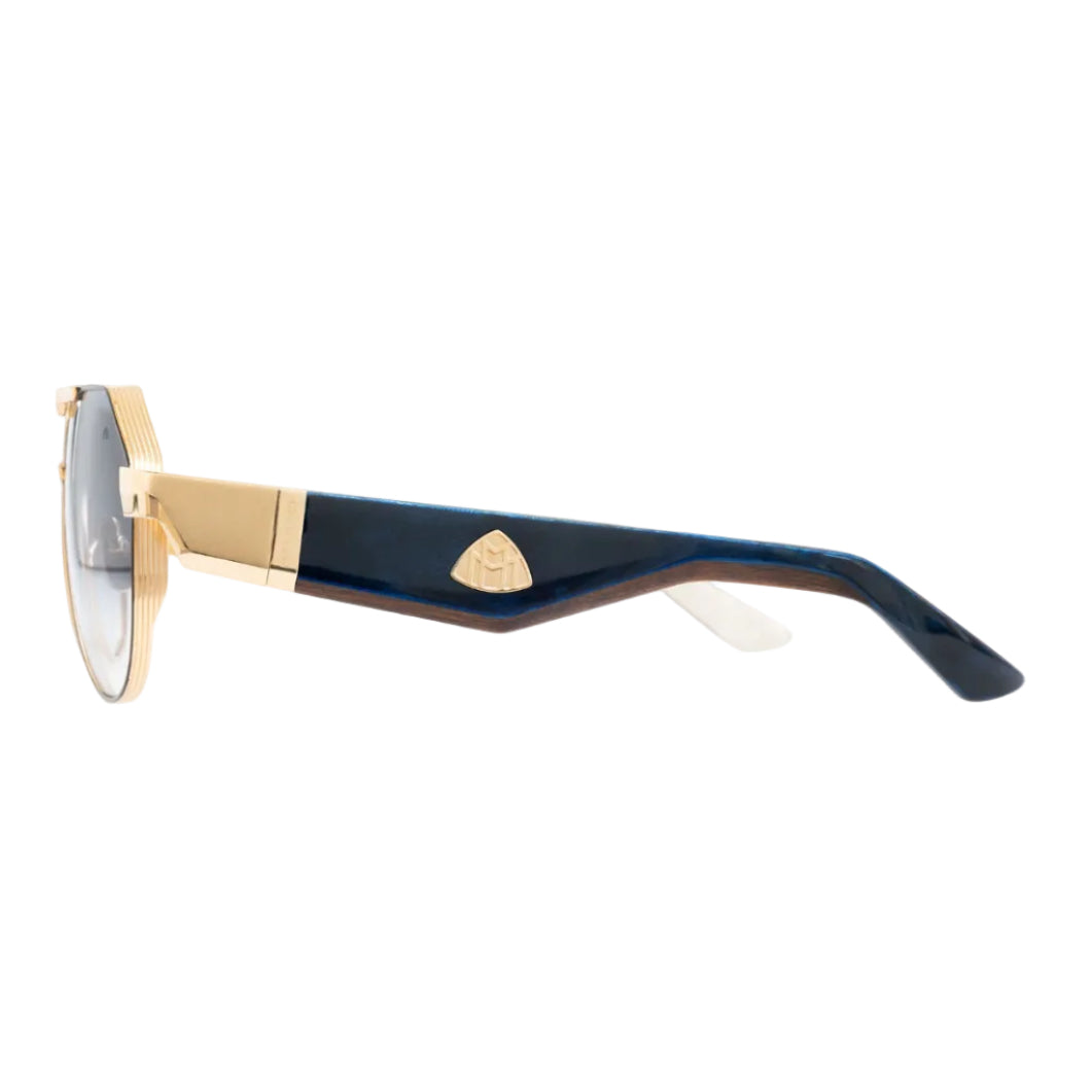 Maybach THE KING III Unisex Luxury 22K Gold / Light Blue Gradient Sunglasses