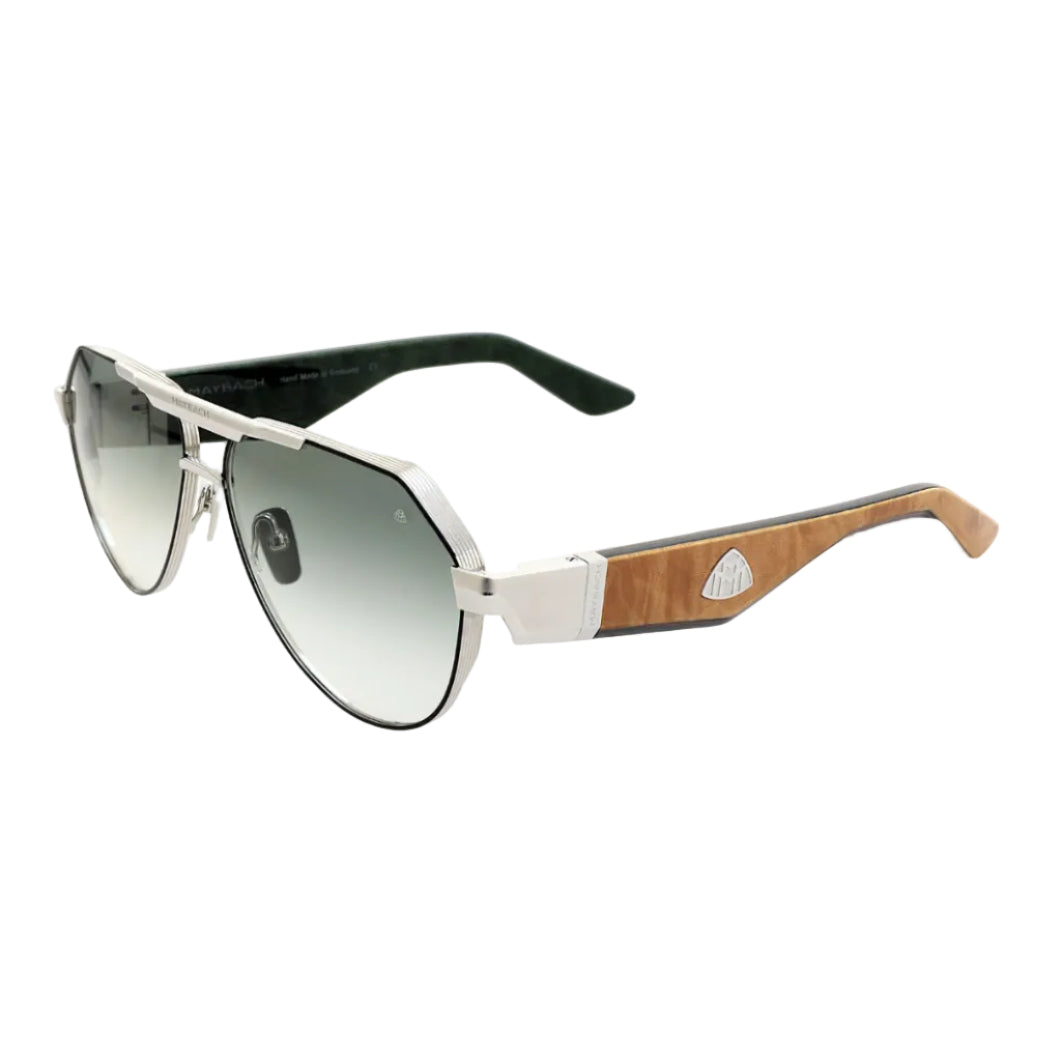 Maybach THE KING III Unisex Luxury Palladium / Green Gradient Sunglasses