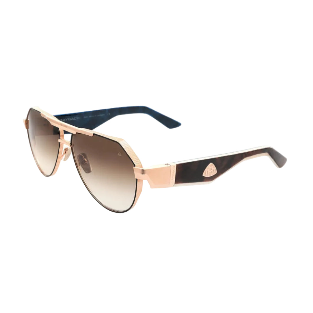 Maybach The King III Unisex 18K Rose Gold / Black Lacquer Sunglasses