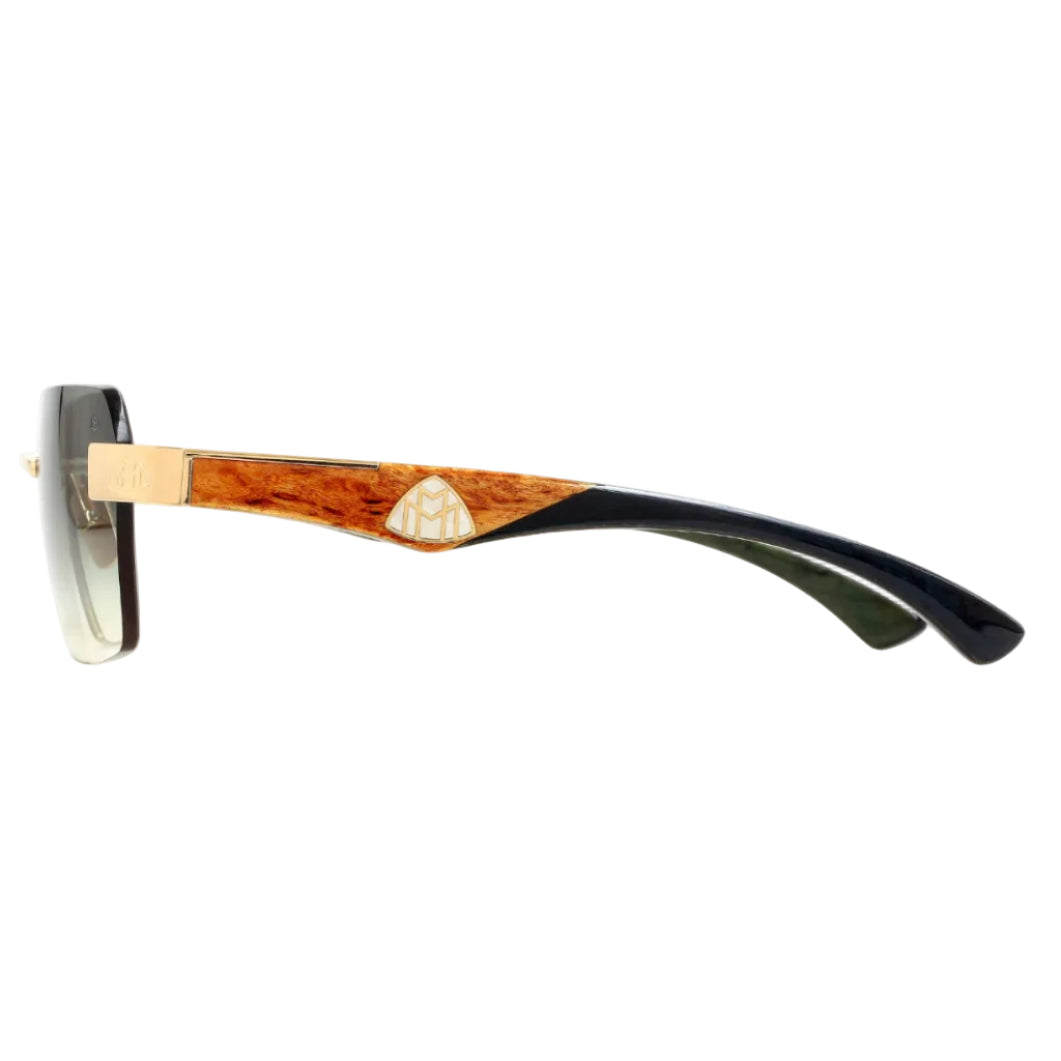 Maybach THE MAGIC I Unisex Luxury 22K Gold / Green Gradient Sunglasses