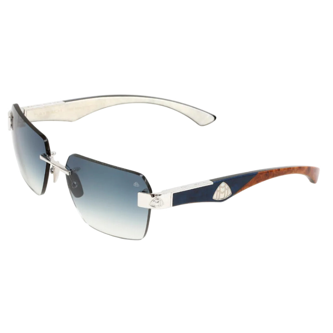 Maybach THE MAGIC I Unisex Luxury Palladium / Light Blue Gradient Sunglasses