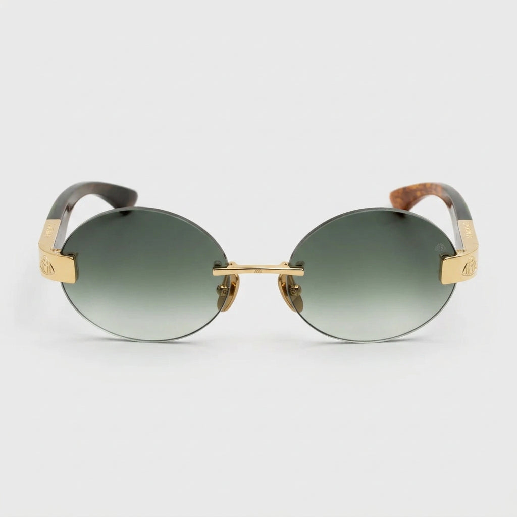 Maybach THE MAGIC II Unisex 22K Gold / Mother of Pearl Green Gradient Sunglasses 