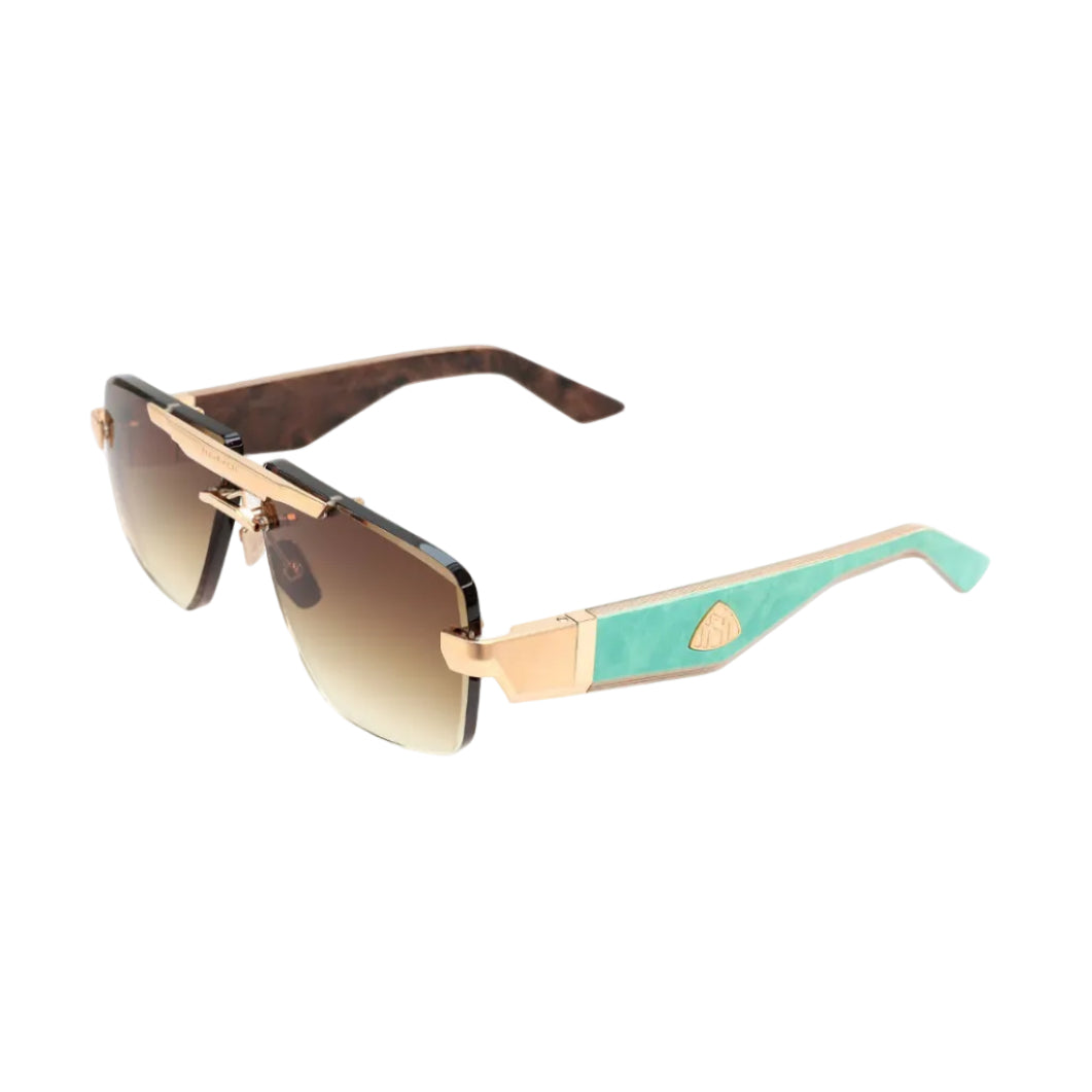Maybach THE PRESIDENT II Unisex Luxury 22K Gold / Light Bronze Gradient Sunglasses