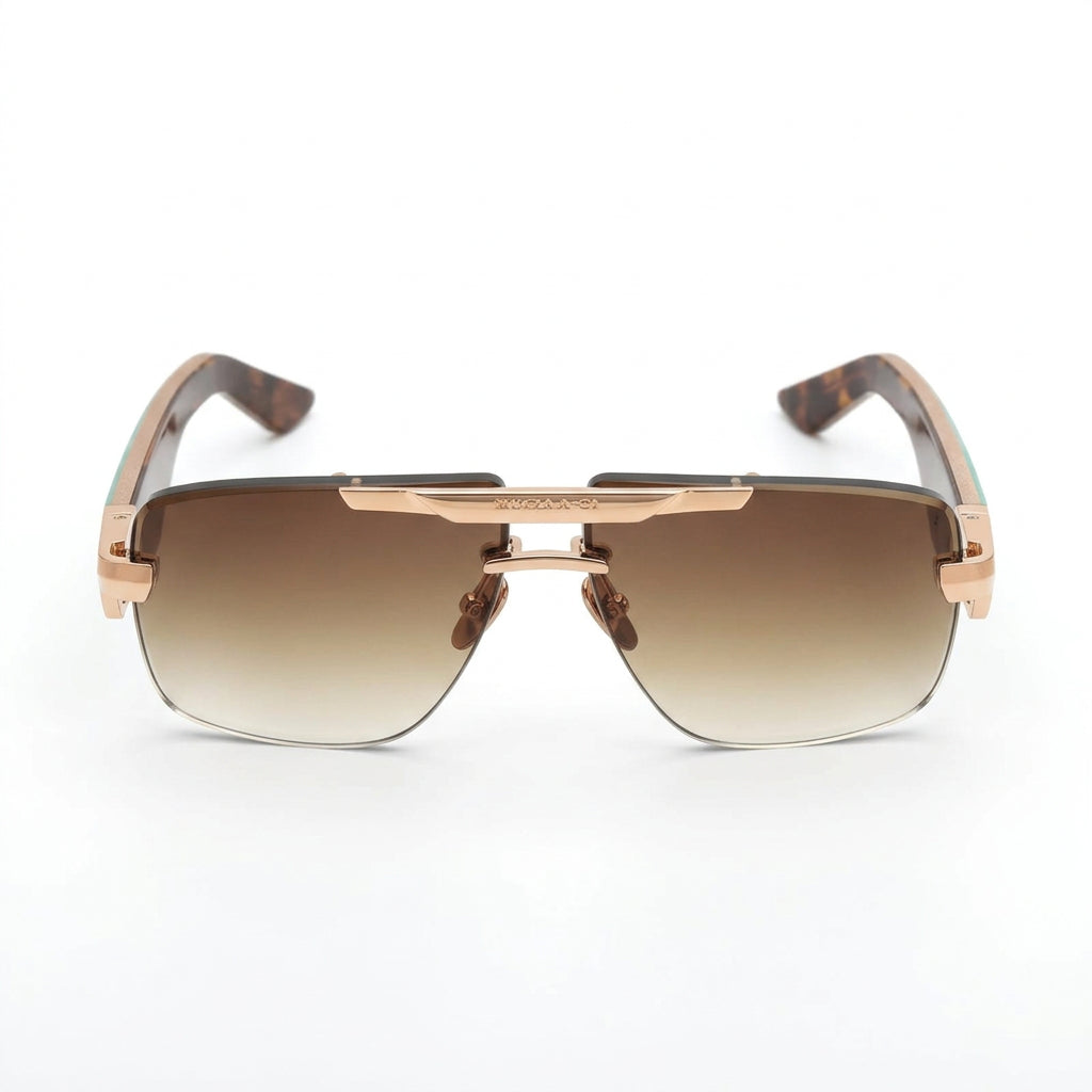 Maybach THE PRESIDENT II Unisex Luxury 22K Gold / Light Bronze Gradient Sunglasses 