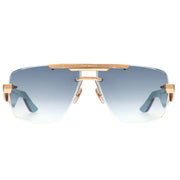 Maybach THE PRESIDENT II Unisex Luxury 22K Gold / Light Blue Gradient Sunglasses 