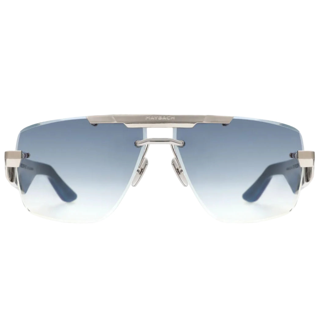 Maybach THE PRESIDENT II Unisex Luxury Palladium / Light Blue Gradient Sunglasses
