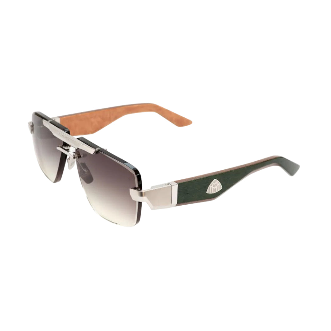 Maybach THE PRESIDENT II Unisex Luxury Palladium / Chocolate Brown Gradient Sunglasses