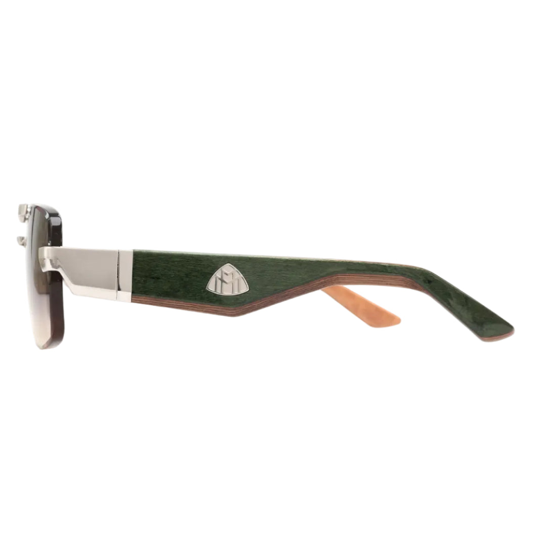Maybach THE PRESIDENT II Unisex Luxury Palladium / Chocolate Brown Gradient Sunglasses