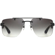 Maybach THE PRESIDENT I Unisex Rimless Luxury Black Satin / Blue-Grey Gradient Sunglasses 