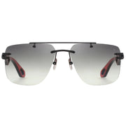 Maybach THE PRESIDENT I Unisex Rimless Luxury Black Satin / Blue-Grey Gradient Sunglasses 
