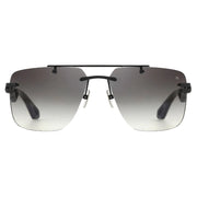 Maybach THE PRESIDENT I Unisex Rimless Luxury Black Satin / Blue-Grey Gradient Sunglasses 