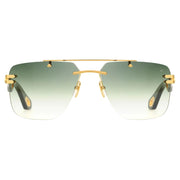 Maybach THE PRESIDENT I Unisex Rimless Luxury 24K Gold / Green Gradient Sunglasses 