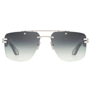 Maybach THE PRESIDENT I Unisex Rimless Luxury Platinum / Blue-Grey Gradient Sunglasses 