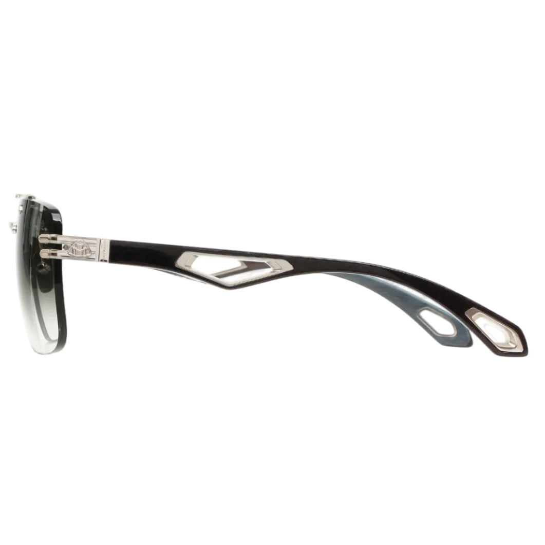 Maybach THE PRESIDENT I Unisex Rimless Luxury Platinum / Blue-Grey Gradient Sunglasses