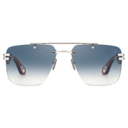 Maybach THE PRESIDENT I Unisex Rimless Luxury Platinum / Light Blue Gradient Sunglasses 