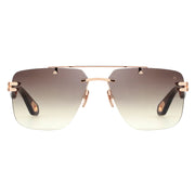 Maybach THE PRESIDENT I Unisex Rimless Luxury 18K Rose Gold / Chocolate Brown Gradient Sunglasses 
