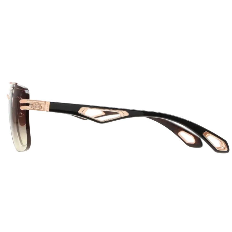 Maybach THE PRESIDENT I Unisex Rimless Luxury 18K Rose Gold / Chocolate Brown Gradient Sunglasses