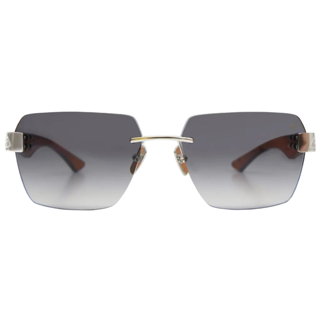 Maybach THE MAGIC I Unisex Luxury Rimless White Burr  Indigo Blue / Karelian Birch Sunglasses 